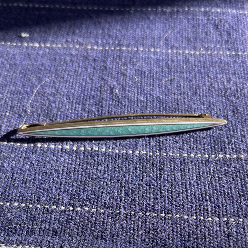 Vintage Enameled Art Deco Sterling Bar Pin